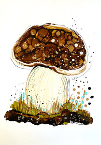 Mr Wild mushroom - Alcohol Ink Painting on Yupo Paper