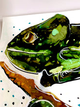 Load image into Gallery viewer, Inscrutable chameleon - Alcohol Ink Painting on Yupo Paper
