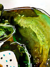Load image into Gallery viewer, Inscrutable chameleon - Alcohol Ink Painting on Yupo Paper
