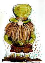 Load image into Gallery viewer, Irish Leprechaun - Alcohol Ink Painting on Yupo Paper
