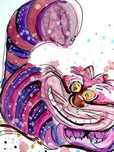 the Cheshire Cat - Alcohol Ink Painting on Yupo Paper