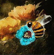 Load image into Gallery viewer, Working bee - Print of original Alcohol Ink Painting
