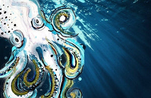 Wild octopus - Print of original Alcohol Ink Painting