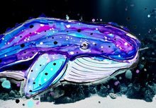 Load image into Gallery viewer, Magical Whale - Print of original Alcohol Ink Painting
