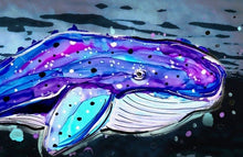 Load image into Gallery viewer, Magical Whale - Print of original Alcohol Ink Painting
