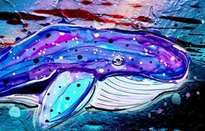 Magical Whale - Print of original Alcohol Ink Painting