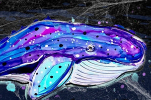 Magical Whale - Print of original Alcohol Ink Painting