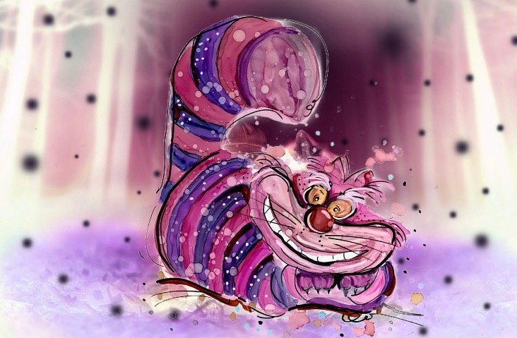the Cheshire Cat - Print of original Alcohol Ink Painting
