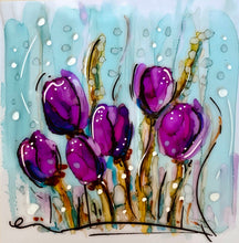 Load image into Gallery viewer, Magical Tulips - glass paint art
