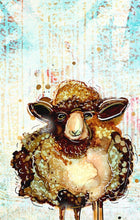 Load image into Gallery viewer, Whimsical sheep - Print of original Alcohol Ink Painting

