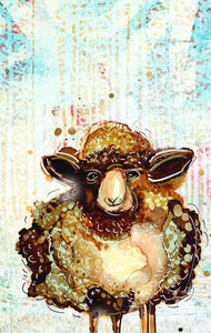 Whimsical sheep - Print of original Alcohol Ink Painting