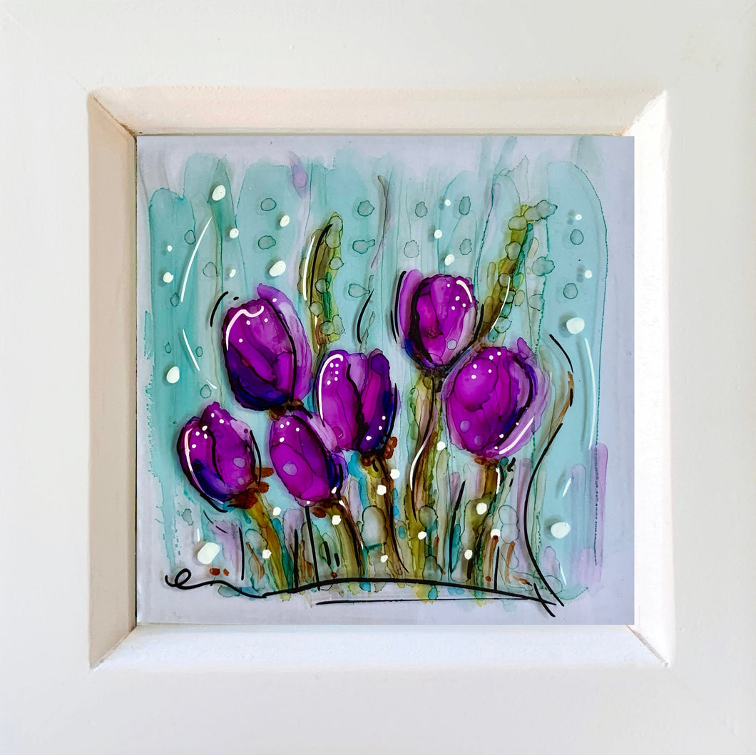 Magical Tulips - glass paint art